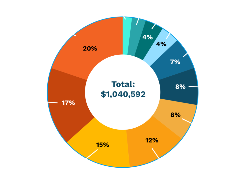 Pie chart cash assistance